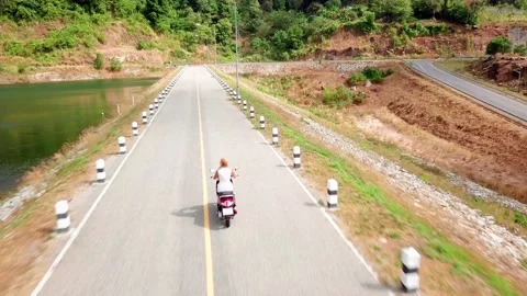 Aerial view road in tropics Stock Footage 163362011
