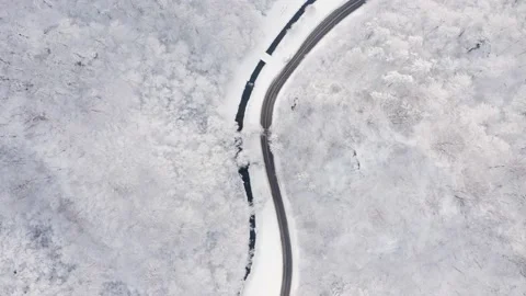 Aerial view of road zigzagging between Zumberak mountains, Croatia. Stock Footage 147926336