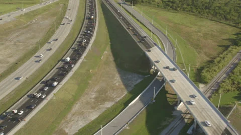 Aerial View of Roads in Miami, Florida Stock Footage 26070153
