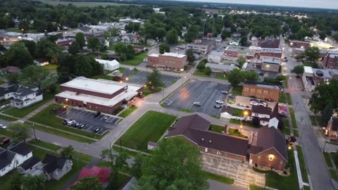 Aerial view of Robinson, IL Stock Footage 156540796