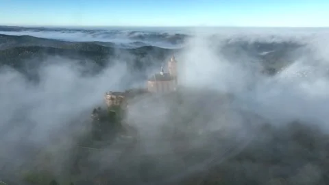Aerial view, Rocher de Dabo, Vosges, France. Not moving. 스톡 동영상 294028290