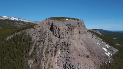 Aerial view of rock faced mountain in northern BC, Canada. Stock Footage 308668282