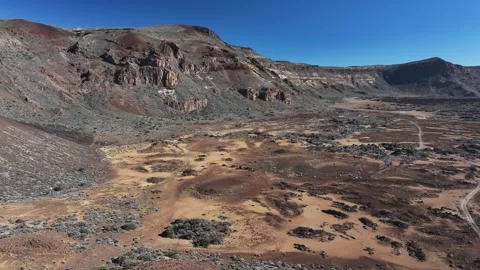 Aerial view of rock formations of El Teide National Park, Tenerife, Canary Video stock 301714363