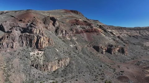 Aerial view of rock formations of El Teide National Park, Tenerife, Canary Stock Footage 301714487