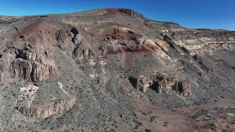 Aerial view of rock formations of El Teide National Park, Tenerife, Canary Stock Footage 301714593