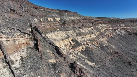 Aerial view of rock formations of El Teide National Park, Tenerife, Canary Video stock 301714657