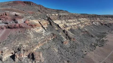 Aerial view of rock formations of El Teide National Park, Tenerife, Canary Stock Footage 301714684