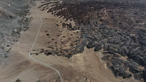 Aerial view of rock formations of El Teide National Park, Tenerife, Canary Video stock 301714947