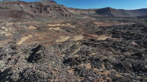 Aerial view of rock formations of El Teide National Park, Tenerife, Canary Video stock 301715098