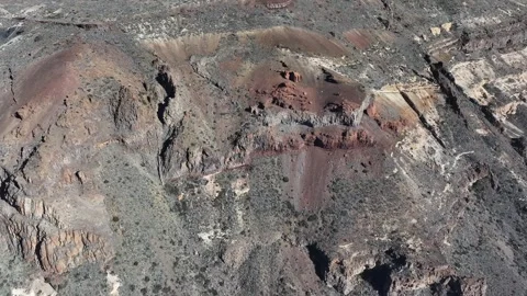 Aerial view of rock formations of El Teide National Park, Tenerife, Canary Stock Footage 301715972