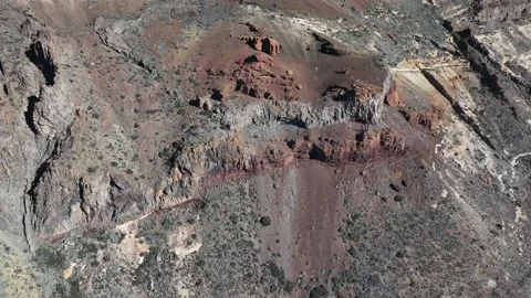 Aerial view of rock formations of El Teide National Park, Tenerife, Canary Video stock 301716092