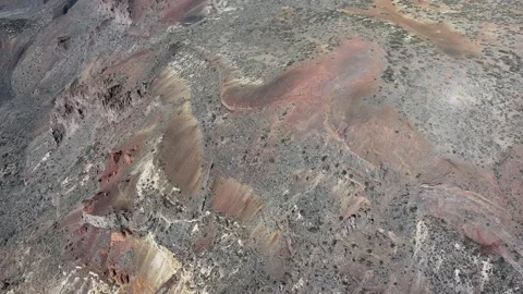 Aerial view of rock formations of El Teide National Park, Tenerife, Canary Stock Footage 301716261