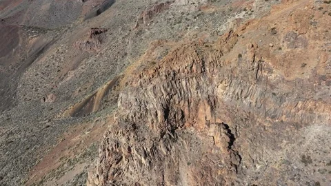 Aerial view of rock formations of El Teide National Park, Tenerife, Canary Stock Footage 301716631