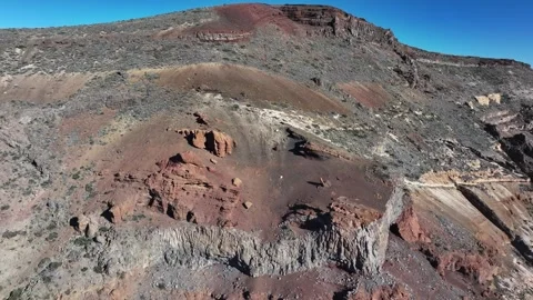 Aerial view of rock formations of El Teide National Park, Tenerife, Canary Stock Footage 301716955
