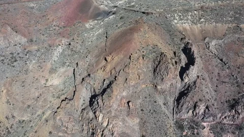 Aerial view of rock formations of El Teide National Park, Tenerife, Canary Stock Footage 301717013