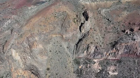 Aerial view of rock formations of El Teide National Park, Tenerife, Canary Video stock 301717580