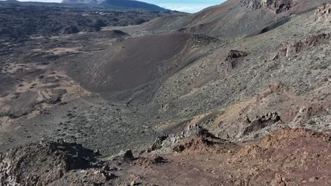 Aerial view of rock formations of El Teide National Park, Tenerife, Canary Video stock 301717645