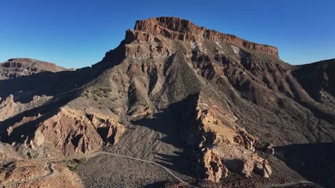 Aerial view of rock formations of El Teide National Park, Tenerife, Canary Stock Footage 301718085
