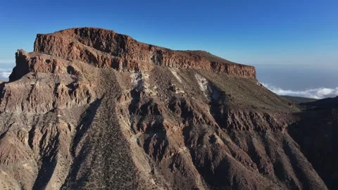 Aerial view of rock formations of El Teide National Park, Tenerife, Canary Stock Footage 301718248