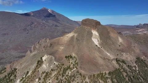 Aerial view of rock formations of El Teide National Park, Tenerife, Canary Video stock 301720053