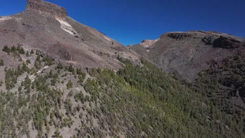 Aerial view of rock formations of El Teide National Park, Tenerife, Canary Stock Footage 301720268