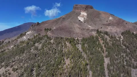 Aerial view of rock formations of El Teide National Park, Tenerife, Canary Stock Footage 301720377