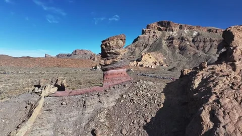 Aerial view of rock formations of El Teide National Park, Tenerife, Canary Stock Footage 301722752