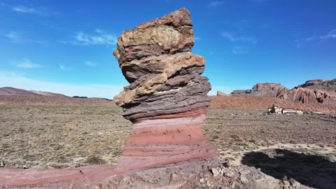 Aerial view of rock formations of El Teide National Park, Tenerife, Canary Stock Footage 301723033