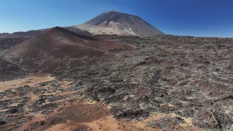 Aerial view of rock formations of El Teide National Park, Tenerife, Canary Video stock 301723926