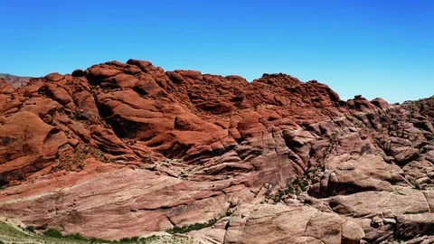 Aerial view of rock formations at Red Rock Canyon in Nevada Stock Footage 107112319