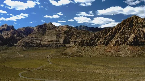 Aerial view of rock formations at Red Rock Canyon in Nevada Stock Footage 107149109