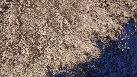 Aerial view of rocks in snow. Stock Footage 71295361