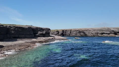 Aerial View of Rocky Coast at Hook Head County Wexford Ireland Stock Footage 337848119