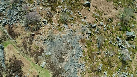 Aerial view of rocky mountain side 스톡 동영상 73528693
