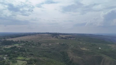 Aerial View of Rolling Hills and Forest Landscape Stock Footage 325593455