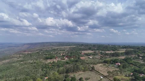 Aerial View of Rolling Hills and Forest Landscape Video stock 325593528
