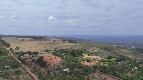 Aerial View of Rolling Hills and Forest Landscape Stock Footage 325593586