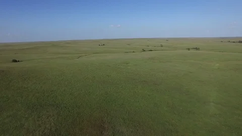 Aerial view of rolling prairie Stock Footage 72409050