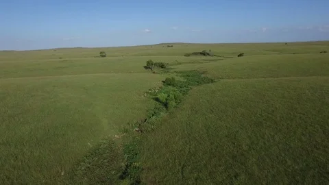Aerial View of Rolling Prairie Stock Footage 72412410