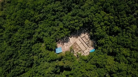 AERIAL VIEW OF ROMANESQUE SETTLEMENT OF ARMEA Stock Footage 112984731