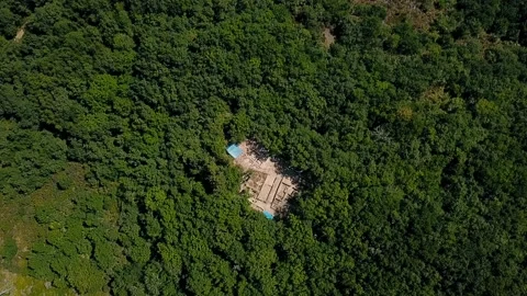 AERIAL VIEW OF ROMANESQUE SETTLEMENT OF ARMEA Stock Footage 112985404