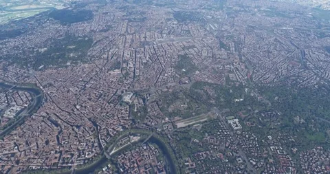 Aerial view of Rome during lockdown Stock Footage 137615920