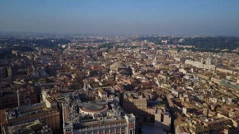 Aerial view of Rome's rooftops around the Pantheon. DJI_0023-02 Stock Footage 102502773
