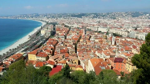 Aerial view on the roofs of Nice. Stock Footage 108939448