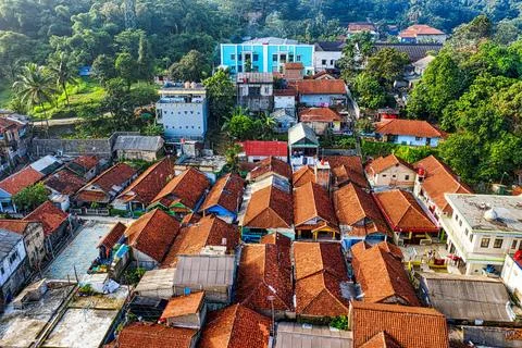 Aerial View of Roofs Stock Photos