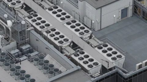 Aerial view of rooftop of data center wi... | Stock Video | Pond5