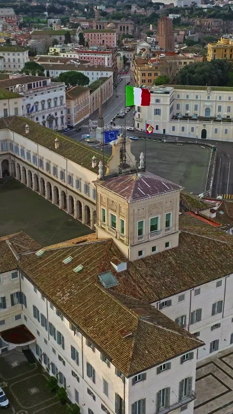 Aerial view rooftops of the city of Rome, Italy. Establishing shot of the 库存影片 317611709