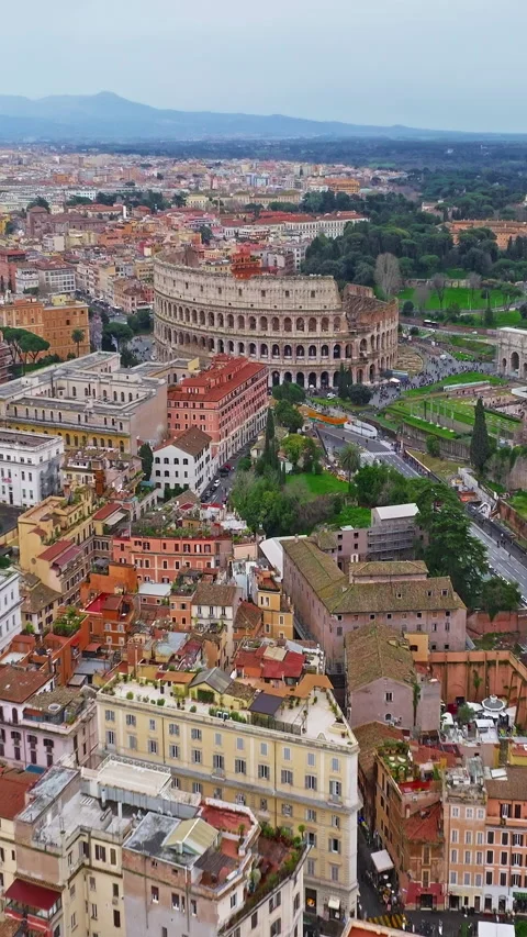 Aerial view rooftops of the city of Rome, Italy. Establishing shot of the 動画素材 317613569