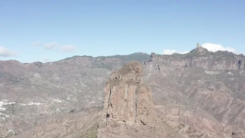 Aerial view of Roque Bentayga (Tejeda, G.Canaria, I. Canarias, Spain, Europe) Stock Footage 150313448