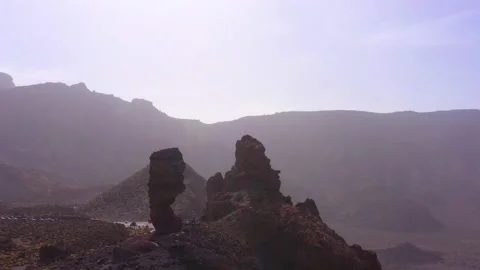 Aerial View Of Roque Cinchado In Teide National Park Stock Footage 236955892
